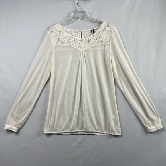 Maurices Tops - Maurices Lace Top Womens XL Sheer Ivory Fairy Blouse Boho Feminine Romantic